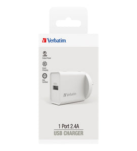 Verbatim Essentials USB Charger Single Port 2.4A White