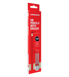 Warwick HB Pencil with Eraser 6pk