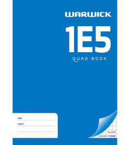 Warwick Exercise Book 1E5 36 Leaf Quad 7mm 255x205mm