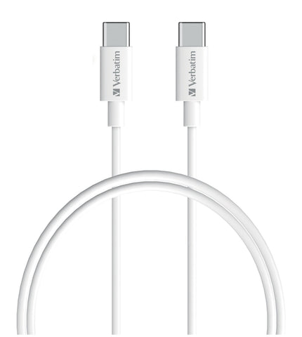 Image of Verbatim Essentials Charge & Sync USB-C to USB-C Cable 1m White