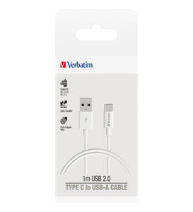 Verbatim Essentials Charge & Sync USB-C To USB-A Cable 1m White