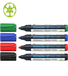 Schneider Whiteboard Marker Maxx 290 Assorted Colours 4pk