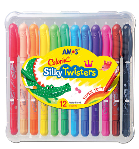 Image of Amos Colorix Crayons Silky Twisters Classic Colours 12pk