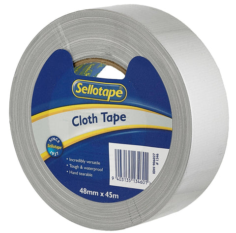 Image of Sellotape 1346S Cloth Tape Silver 48mmx45m