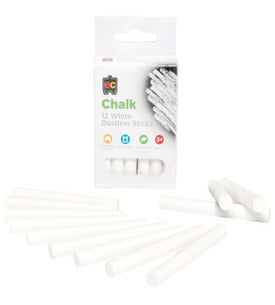 EC Dustless Chalk White 12pk