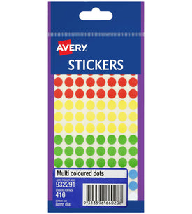 Avery Assorted Dots 8mm 416 Pack