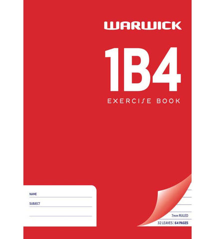 Image of Warwick Exercise Book 1B4 32 Leaf Ruled 7mm 230x180mm