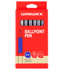 Warwick Retractable Ballpoint Blue Pen 0.7mm Comfort Grip 12pk