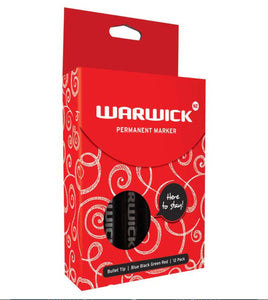 Warwick Permanent Marker Assorted Bullet Tip 12pk