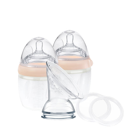 Image of Haakaa Gen3 Silicone Breast Pump and Bottle Pack Peach 160ml