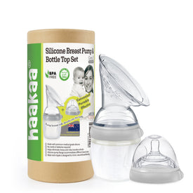 Haakaa Gen3 Silicone Breast Pump and Bottle Top Set Grey 160ml