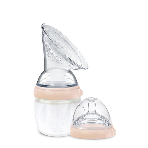 Image of Haakaa Gen3 Silicone Breast Pump and Bottle Top Set Peach 160ml