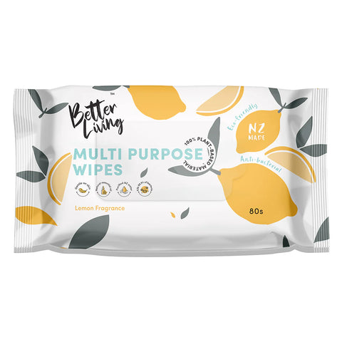 Image of Better Living Antibacterial Multi Purpose Wipes Lemon 80pk