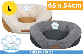 Pet Bed Oval Sherpa 65x54cm