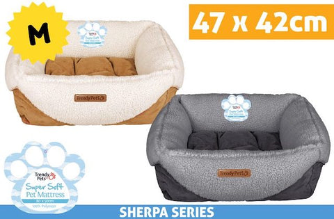 Pet Bed Plush Sherpa 47x42cm