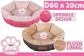 Pet Bed Pod Donut Sprinkle 60Dx20cm