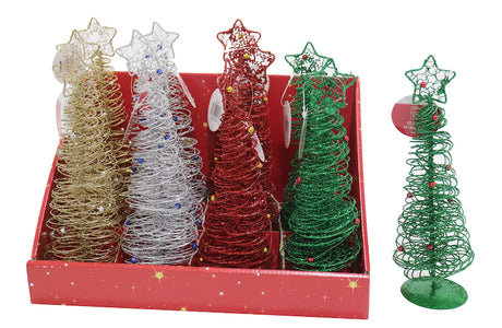 Mini Christmas Glitter Spiral Trees 25cm