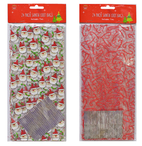 Christmas Party Loot Bags With Ties 24pk