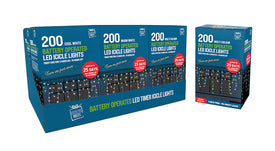 Icicle Lights Battery Operated With Timer 200