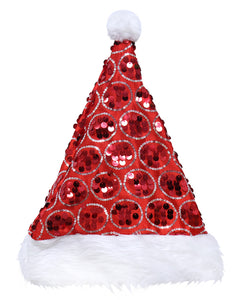 Santa Hat Sequin Circles Adult