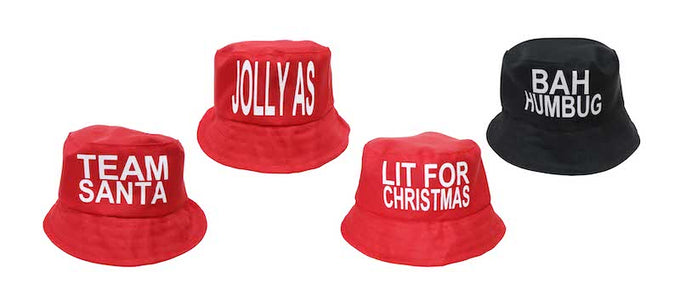 Christmas Slogan Bucket Hats