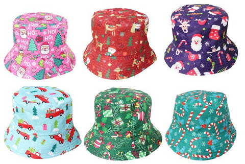 Image of Christmas Printed Bucket Hats