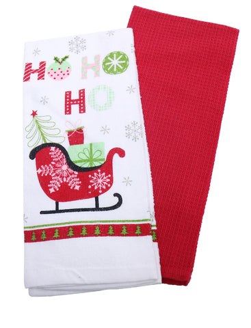 Image of Christmas Cotton Tea Towel 2pk