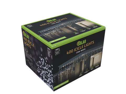 Image of Solar LED Icicle Lights 400