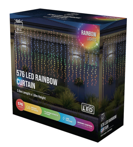 Image of Curtain LED Lights Rainbow 576