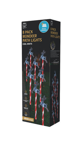 Image of Solar LED Reindeer Path Lights 8pk