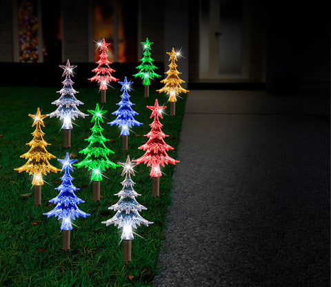 Image of Solar LED Mini Tree Path Lights 20pk