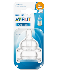 Philips Avent Anti-Colic Fast Flow Teat 6m+ 2pk