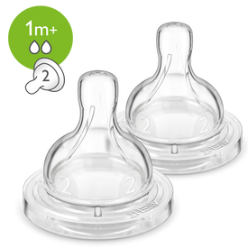 Avent Anti-Colic Slow Flow Teat 1m+ 2pk