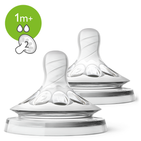 Avent Natural Slow Flow Teat 1m+ 2pk