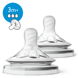 Avent Natural Medium Flow Teat 3m+ 2pk
