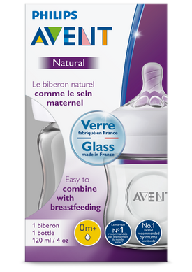 Avent Natural Glass Bottle 0m+ 120ml