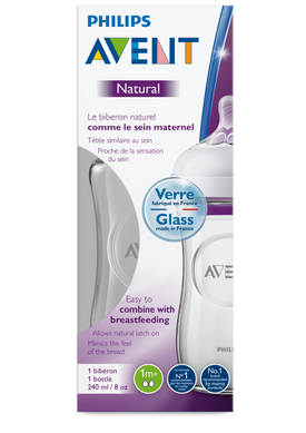 Avent Natural Glass Bottle 1m+ 240ml