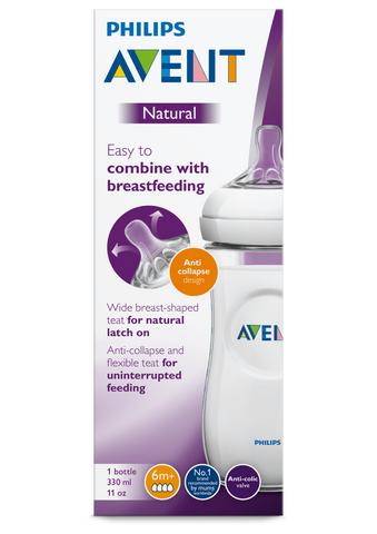 Image of Avent Natural Bottle 6m+ 330ml