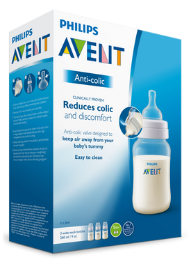 Avent Anti Colic Bottle 1m+ 260ml 3pk