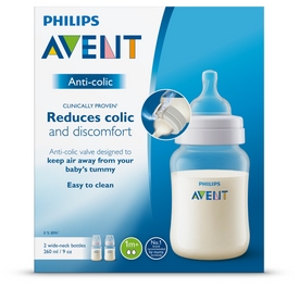 Avent Anti Colic Bottle 1m+ 260ml 2pk