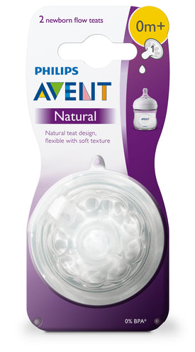 Avent Natural Newborn Flow Teat 0m+ 2pk