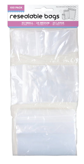 Re-Sealable Bags Mixed 100pk