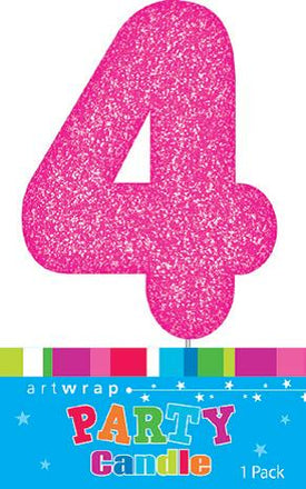 4th Birthday Candle With Glitter