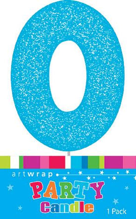 0 Birthday Candle With Glitter