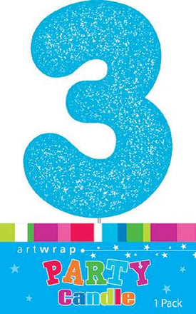 3rd Birthday Candle With Glitter