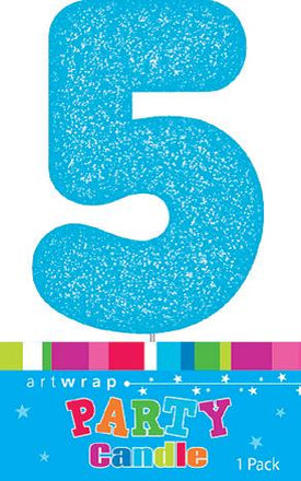 5th Birthday Candle With Glitter