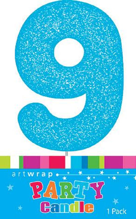 9th Birthday Candle With Glitter