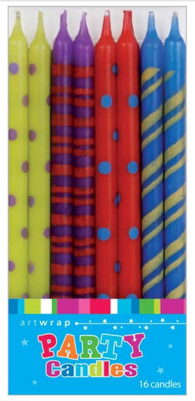 Candles Tall Rainbow Colours