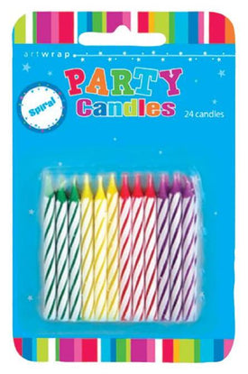 Candles Small Spiral Rainbow Coloured