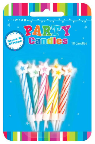 Candles Rainbow Stripes With Stars